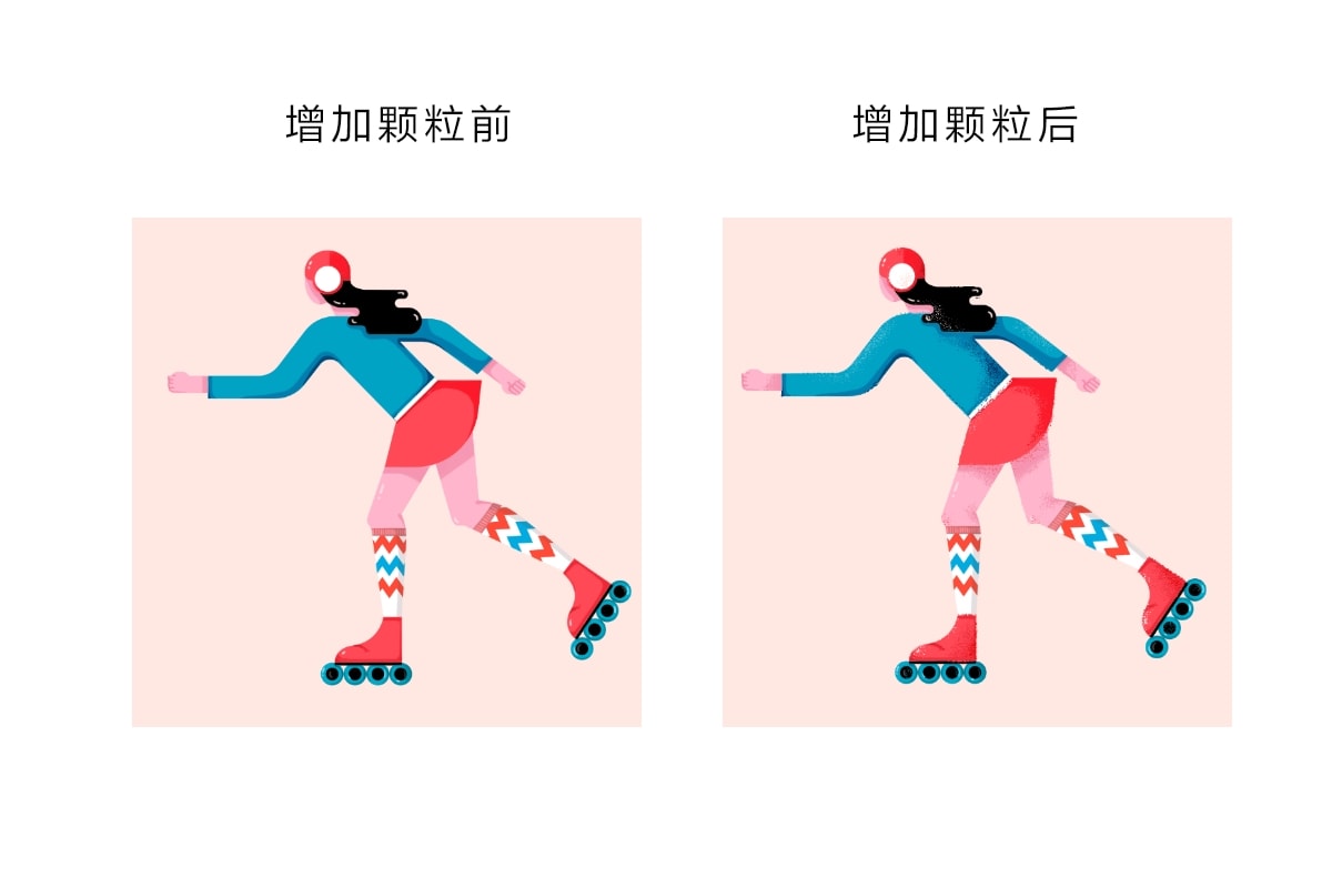 AI+PS绘制扁平滑轮少女风格插画