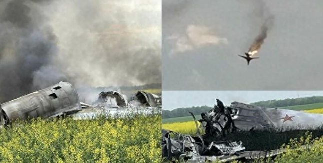 俄军一架战略轰炸机执行任务后竟离奇的失控冒火坠毁(图1)