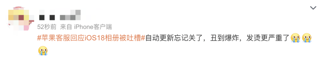 苹果iOS 18来了，被吐槽“苹果变安卓”“丑”上热搜！网友：还我妈生相册(图8)