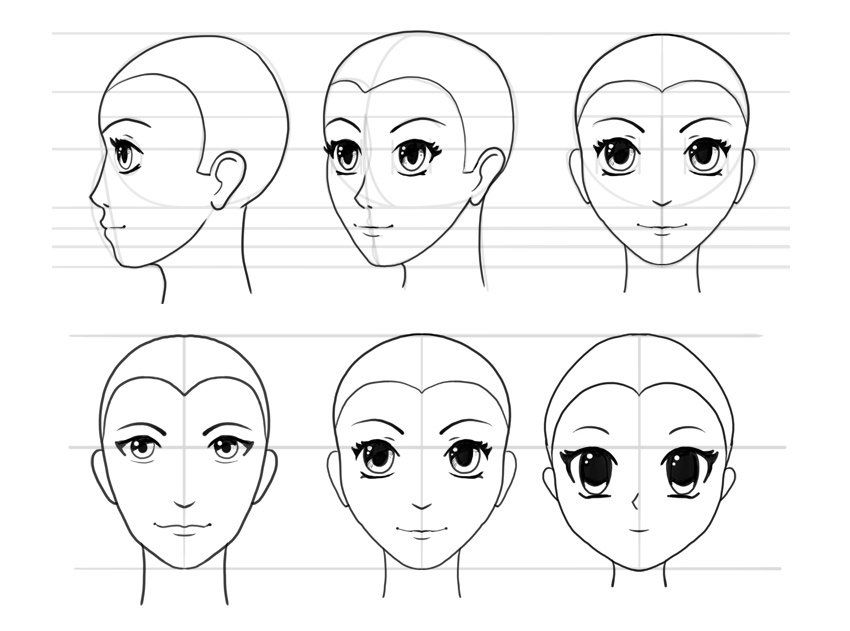 如何绘制动漫头部和面部(图1)