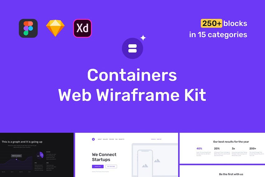 Containers 网站线框模板套件