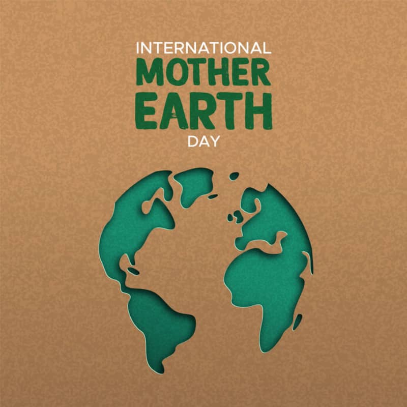 国际地球母亲日插图，由cienpies，123RF绘制的世界地图绿色剪纸。